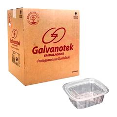 POTE RETANGULAR, COM TAMPA ARTICULADA, 500ML, GALVANOTEK (G-90), CAIXA COM 200 UNIDADES