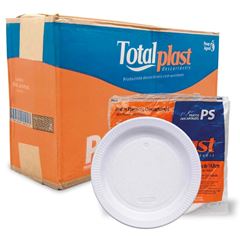 PRATO, TOTALPLAST, PR-15, BRANCO, CAIXA COM 100 PACOTES DE 10 UNIDADES