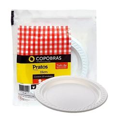 PRATO, COPOBRAS PR-015, BRANCO, CAIXA COM 50 PACOTES DE 10 UNIDADES