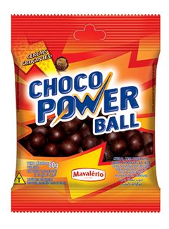 CEREAL DRAGEADO BALL, MAVALÉRIO, SABOR CHOCOLATE, CHOCO POWER BALL, 80G