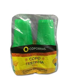 COPO, COPOBRAS, 200ML, VERDE, CAIXA COM 20 PACOTES DE 50 UNIDADES