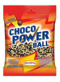 CHOCO POWER BALL MICRO, MAVALÉRIO,  PRETO E BRANCO, 80G