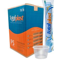 POTE TOTALPLAST TRANSPARENTE 100ML CAIXA COM 20 PACOTE DE 100 UNIDADES