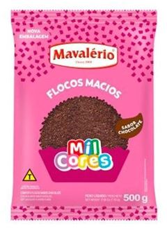 FLOCOS MACIO SABOR CHOCOLATE, MAVALÉRIO, PACOTE COM 500G
