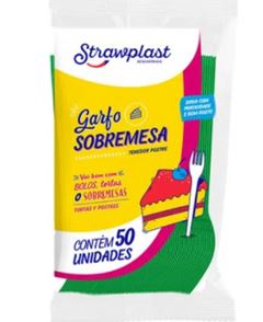 GARFO DE SOBREMESA VERDE STRAWPLAST CAIXA COM 20 PACOTES DE 50 UNIDADES