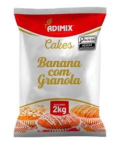 CAKE BANANA COM GRANOLA, ADIMIX, PACOTE COM 2KG