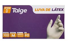 LUVA LATEX TALGE ”M” C/PÓ CX100UN