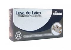 LUVA LATEX NOBRE COM PO, TAMANHO G, CAIXA COM 100 UNIDADES
