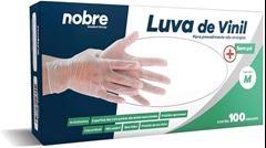 LUVA VINIL NOBRE SEM PÓ, TAMANHO M, CAIXA COM 100 UNIDADES