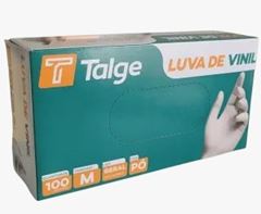 LUVA VINIL TALGE C/PÓ ” M ” CX100UN