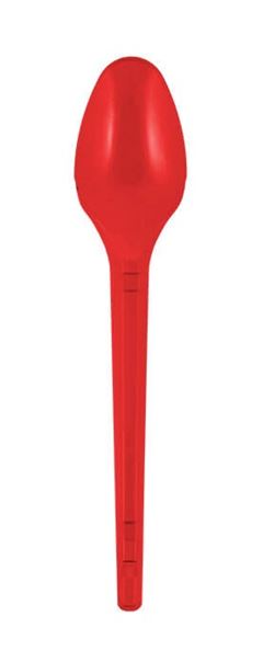 COLHER PARA SOBREMESA, VERMELHA, STRAWPLAST, CAIXA COM 20 PACOTES DE 50 UNIDADES