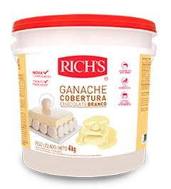 RICHS GANACHE COBERTURA DE CHOCOLATE BRANCO BALDE 4KG