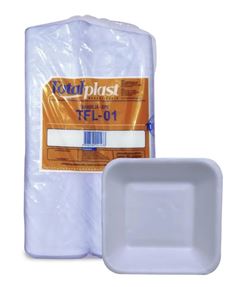 BANDEJA DE ISOPOR B1, TFL, TOTALPLAST, 150X150X27, FARDO COM 400 UNIDADES