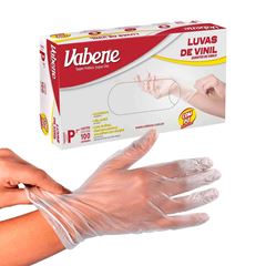 LUVA VINIL COM PÓ TAMAHO G VABENE CAIXA COM 100 UNIDAES