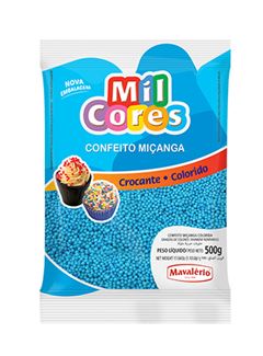 CONFEITOS MICANGA NUMERO 0, AZUL, MAVALERIO, PACOTE COM 500G 
