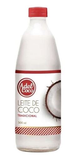 LEITE DE COCO ADELCOCO TRADICIONAL CAIXA COM 12 GARRAFAS DE 500ML