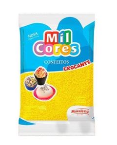 CONFEITO MICANGA AMARELO, MAVALERIO, PACOTE 500G