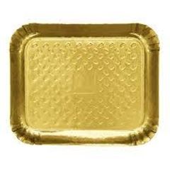 BANDEJA LAMINADA DOURADA NÚMERO 4 PACOTE COM 10 UNIDADES