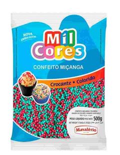 CONFEITO MIÇANGA Nº0 VERMELHO E VERDE, MAVALÉRIO, PACOTE COM 500G 