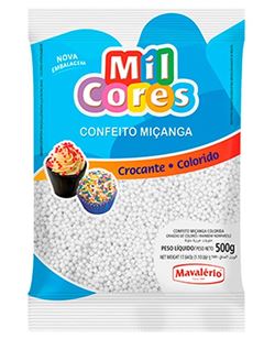 CONFEITO MICANGA, NUMERO 0, BRANCA, MAVALERIO, PACOTE COM 500G