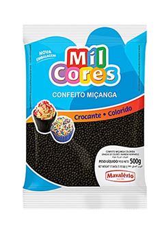 CONFEITO MICANGA NUMERO 0, PRETA, MAVALERIO, PACOTE COM 500G
