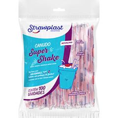 CANUDO SUPER SHAKE 10MM, STRAWPLAST, CAIXA COM 15 PACOTES DE 100 UNIDADES