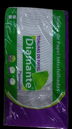 PAPEL TOALHA DIAMANTE, BRANCO, INTERFOLHADAS, PACOTE COM 1000 FOLHAS