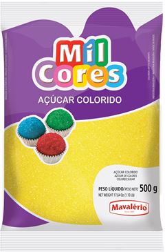 AÇÚCAR COLORIDO AMARELO MIL CORES, MAVALERIO 500G