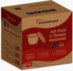 KIT POTE E TAMPA, CRISTALCOPO, 750ML, CAIXA COM 10 PACOTES DE 25 UNIDADES