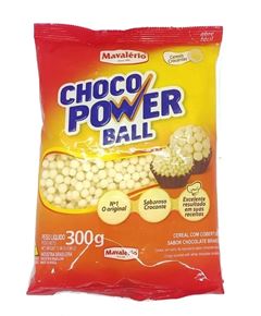 CEREAL, CHOCO POWER BALL, MAVALÉRIO, MINI, SABOR CHOCOLATE BRANCO, PACOTE DE 300G