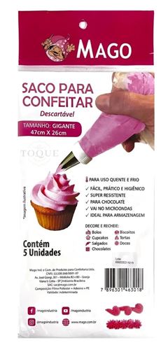 MAGO SACO PARA CONFEITAR DESCARTAVEL GIGANTE CAIXA 5 UNIDADES