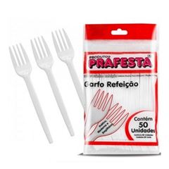 GARFO PARA REFEICAO, PREMIUM, BRANCO, PRAFESTA, CAIXA COM 20 PACOTES DE 50 UNIDADES
