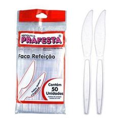 FACA REFEICAO, PREMIUM, CRISTAL, PRAFESTA, CAIXA COM 20 PACOTES DE 50 UNIDADES 