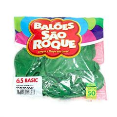 BALAO SAO ROQUE 6,5, VERDE LISO, PACOTE COM 50 UNIDADES