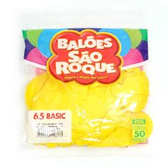 BALAO SAO ROQUE 6.5, AMARELO LISO, PACOTE COM 50 UNIDADES