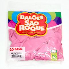 BALAO SAO ROQUE, 6,5, ROSA, LISO, PACOTE COM 50 UNIDADES