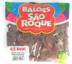 BALAO SAO ROQUE 6,5, MARROM, LISO, PACOTE COM 50 UNIDADES