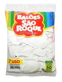 BALAO SAO ROQUE, NUMERO 7, BRANCO POLAR, PACOTE COM 50 UNIDADES