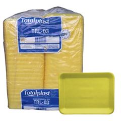 BANDEJA DE ISOPOR, B3, TRL, AMARELA, TOTALPLAST, 235X180X16, FARDO COM 400 UNIDADES