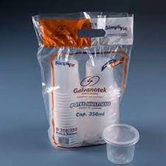 KIT POTE COM TAMPA, G-310/350ML, GALVANOTEK, CAIXA COM 16 PACOTES DE 25 UNIDADES