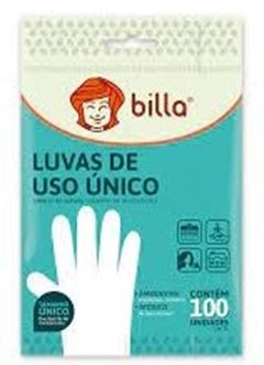 LUVA DESCARTÁVEL BILLA PACOTE COM 100 UNIDADES