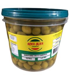 AZEITONA VERDE COM CAROCO, MEDIA, NOVA OLIVA, BALDE COM 2KG
