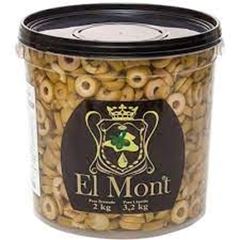 AZEITONA VERDE FATIADA, NOVA OLIVA, BALDE COM 2KG
