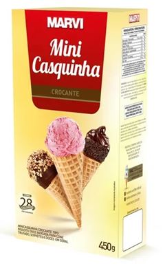 MARVI MINI CASQUINHA DE BAUNILHA CAIXA COM 20 CAIXAS DE 105G