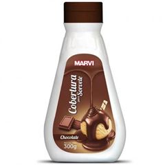 MARVI COBERTURA PARA SORVETE SABOR CHOCOLATE, CAIXA COM 12 EMBALAGENS DE 300G