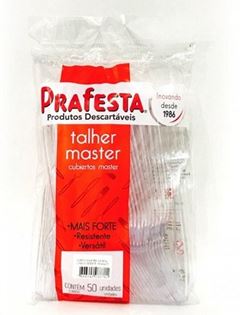 GARFO MASTER, CRISTAL, PRAFESTA, CAIXA COM 10 PACOTES DE 50 UNIDADES