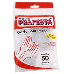GARFO PARA SOBREMESA, CRISTAL, PRAFESTA, CAIXA COM 20 PACOTES DE 50 UNIDADES