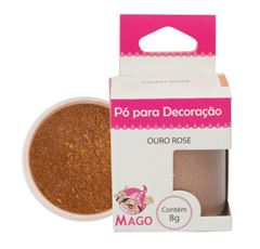 PÓ PARA DECORAÇÃO, OURO ROSE, 08G, MAGO, PACOTE COM 01 UNIDADE