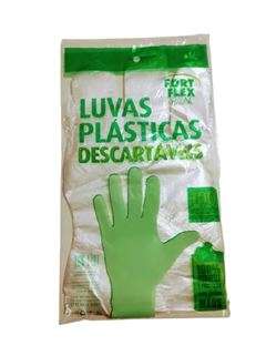 LUVA DESCARTÁVEL FORT FLEX PACOTE COM 100 UNIDADES