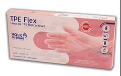 LUVA TPE FLEX, TAMANHO M, VOLK, CAIXA COM 100 UNIADES
